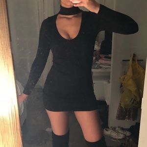 GUESS Choker Bodycon Mini Dress